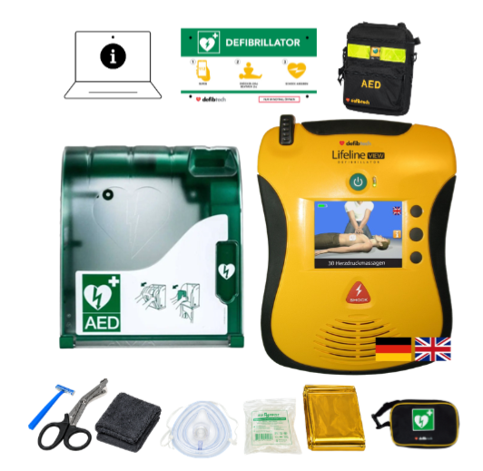 Kombipaket Außenbereich: Lifeline VIEW + Aivia Außenschrank, Tasche, Notfalltafel, Safeset und Einweisung