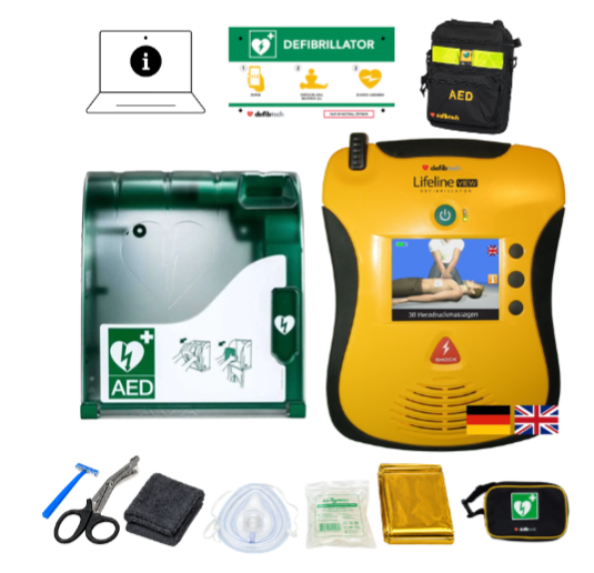 Kombipaket Außenbereich: Lifeline VIEW + Aivia Außenschrank, Tasche, Notfalltafel, Safeset und Einweisung